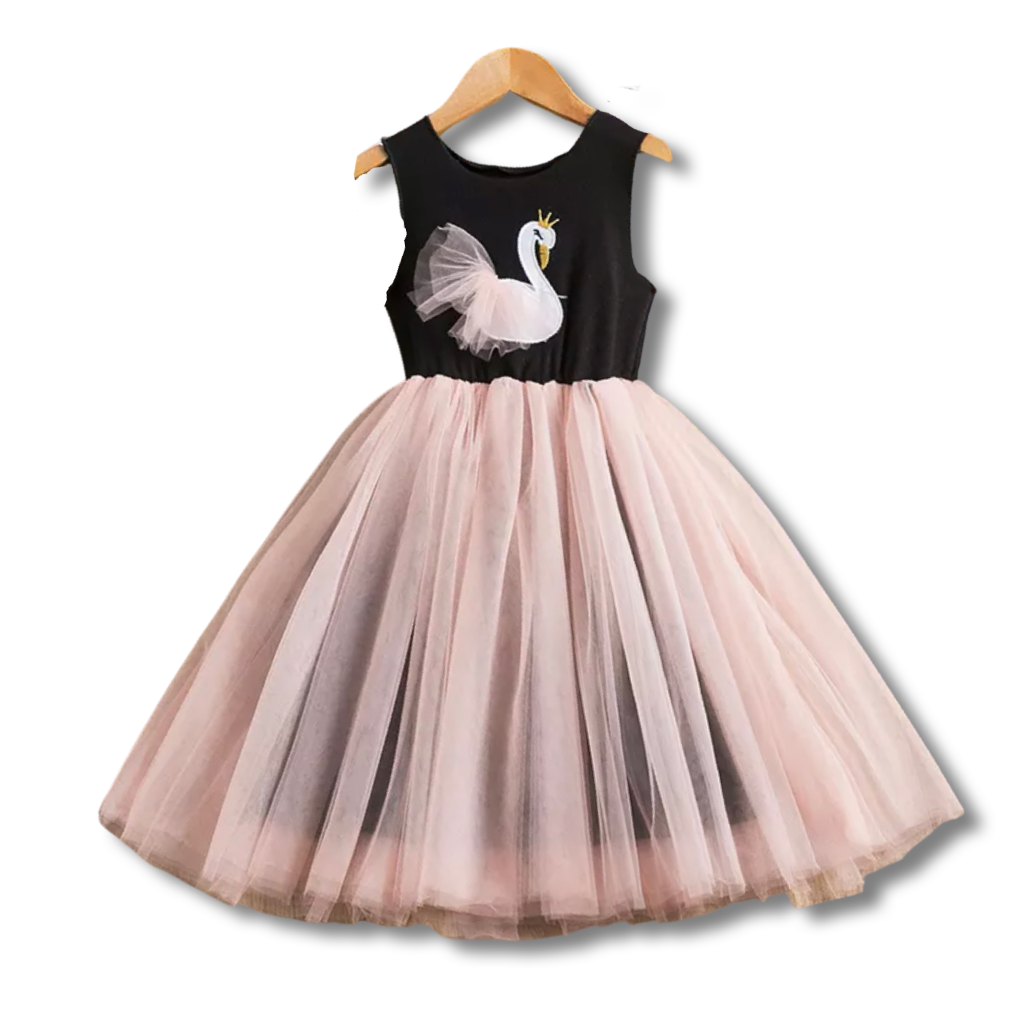 Girls Swan Tulle Skirt Dress.