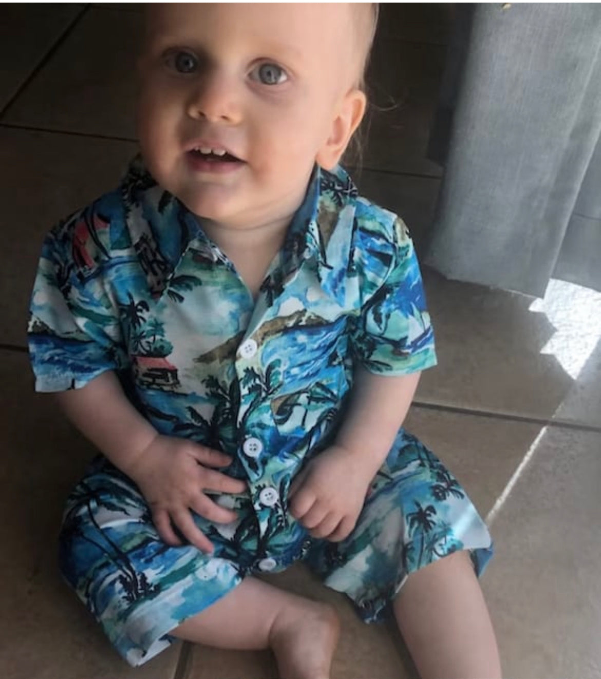 Baby Hawaiian Romper Shirt - Onesie.