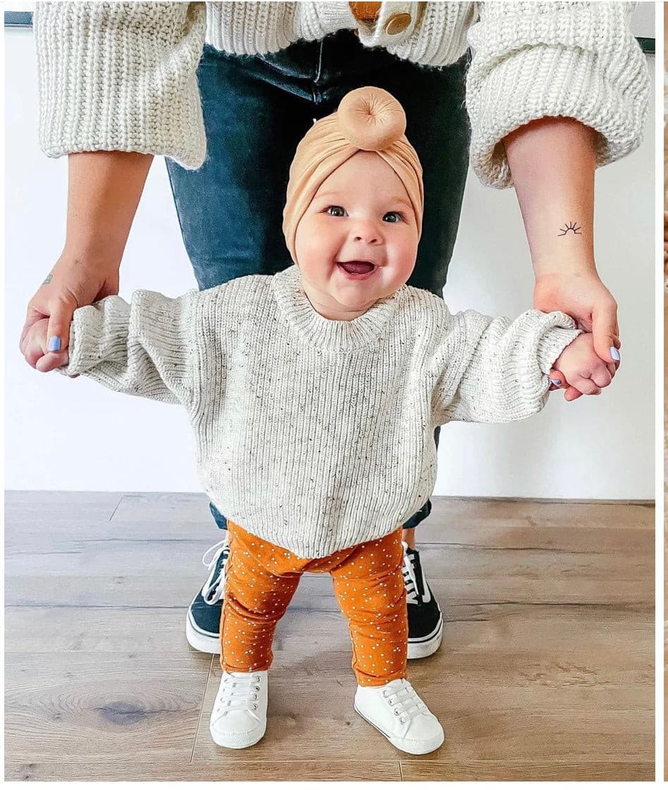 Chunky Speckle Baby Sweater.