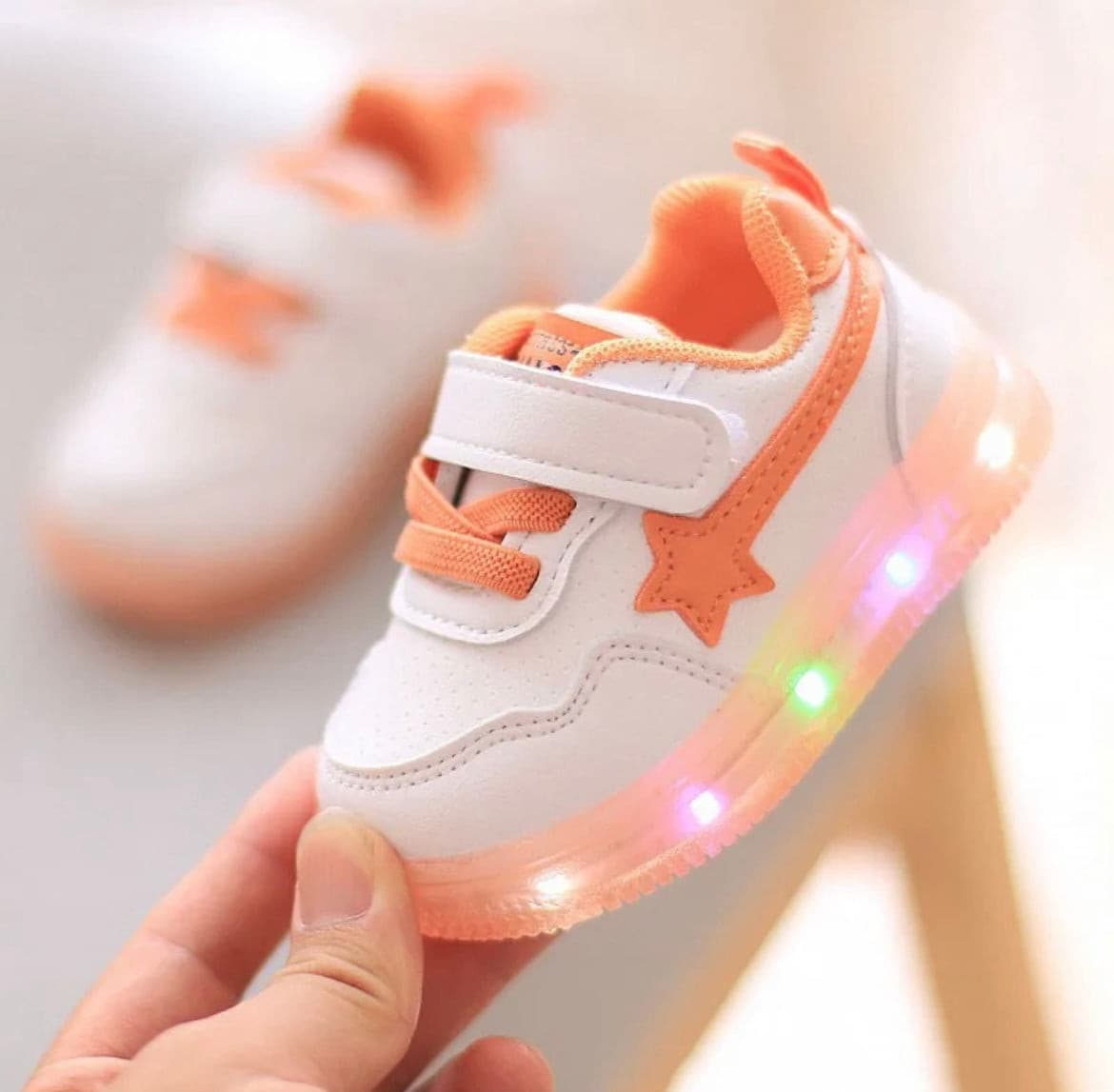 Baby Led Sneakers - Orange.