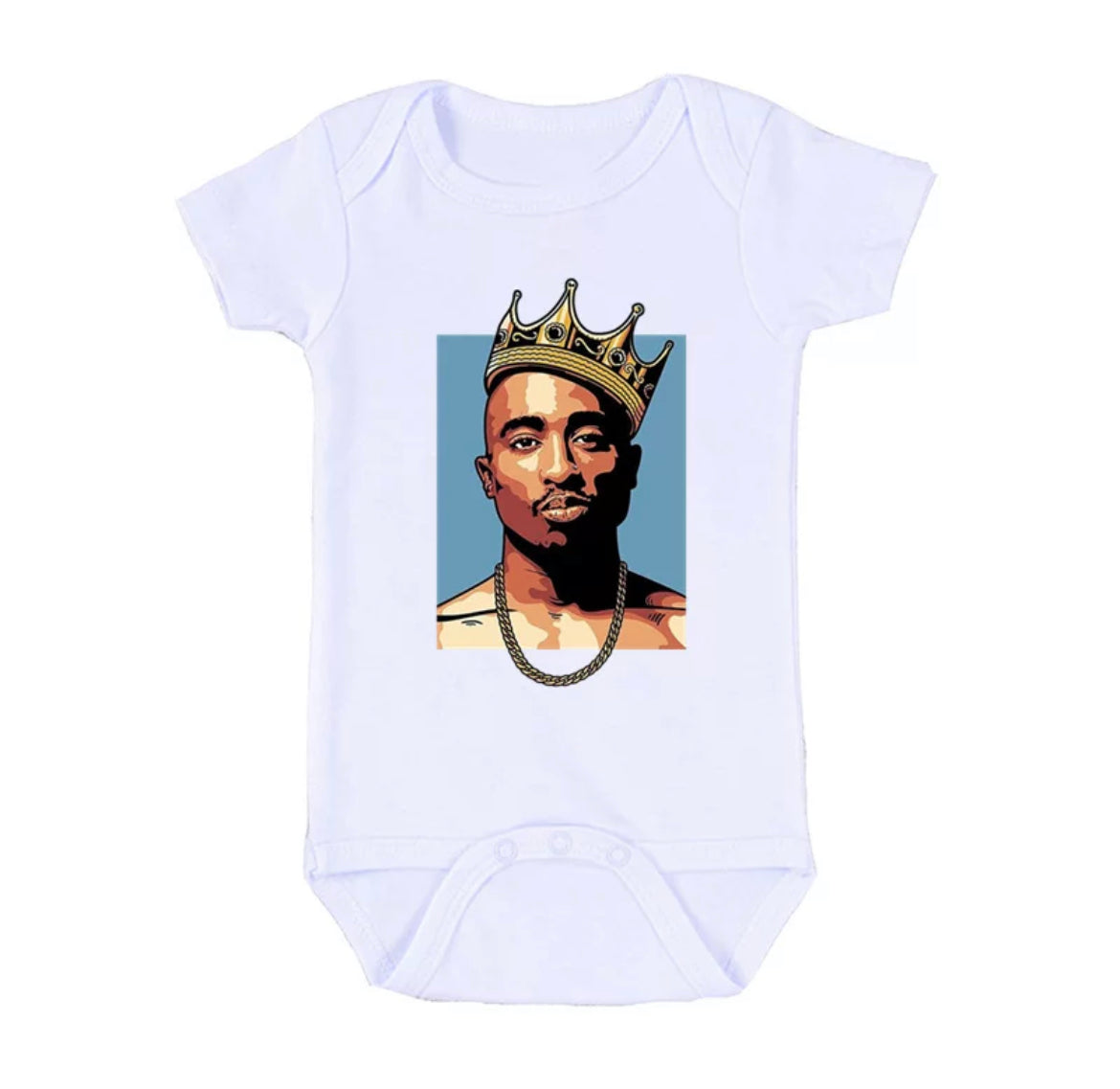 Tupac Romper - Crown Bling.