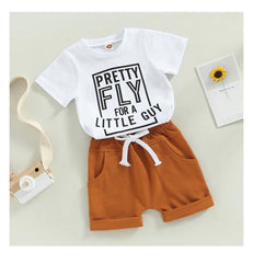 Pretty Fly For a Little Guy Set - Tee & Shirts  Set - White.