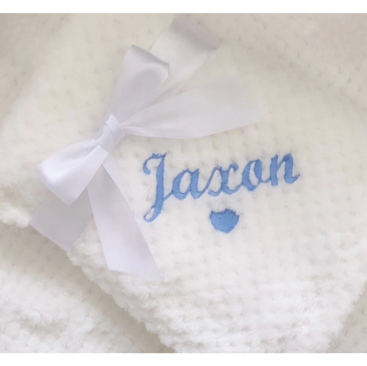 Super Soft Embroidered Personalised Baby Blanket.