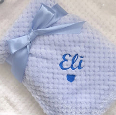 Super Soft Embroidered Personalised Baby Blanket.