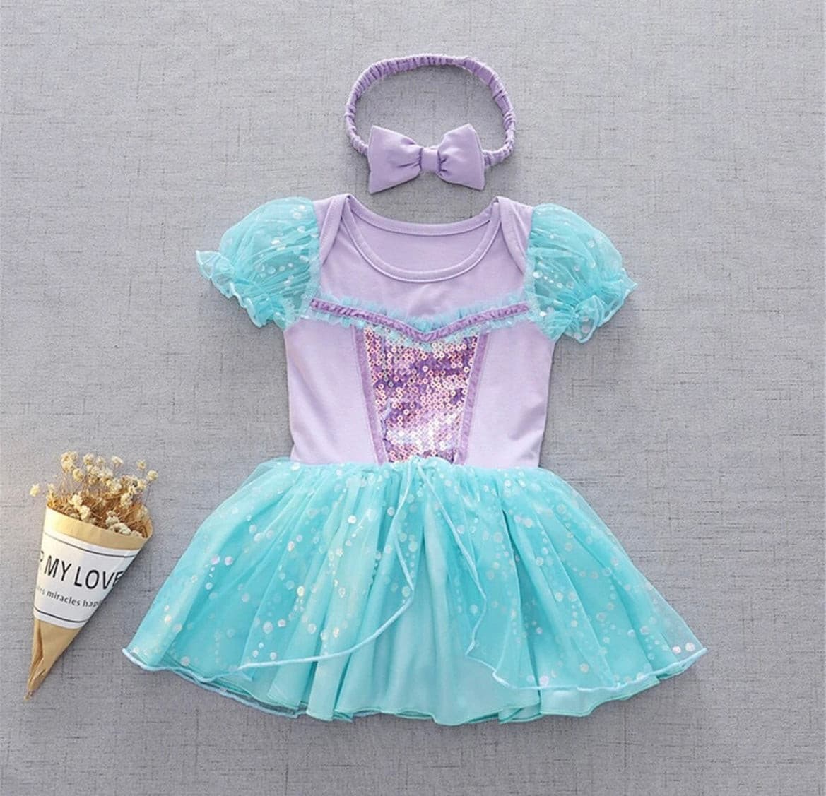 Mermaid Disney Costume Romper for Baby Girl Romper - Mermaid A.