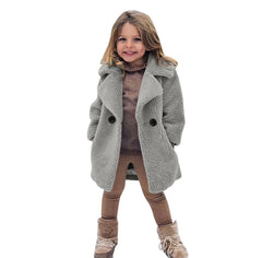 Girls Sherpa Coat - Grey.