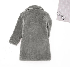 Girls Sherpa Coat - Grey.