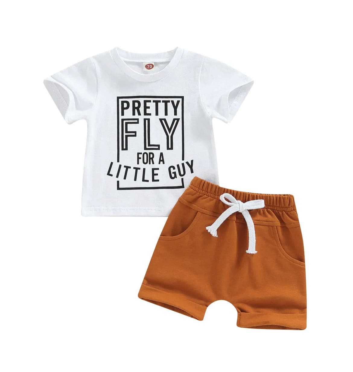 Pretty Fly For a Little Guy Set - Tee & Shirts  Set - White.