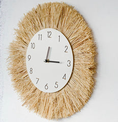 Boho Raffia Clock.