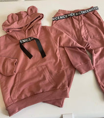 Nice Toddler Cotton Tracksuit Set - Rose.