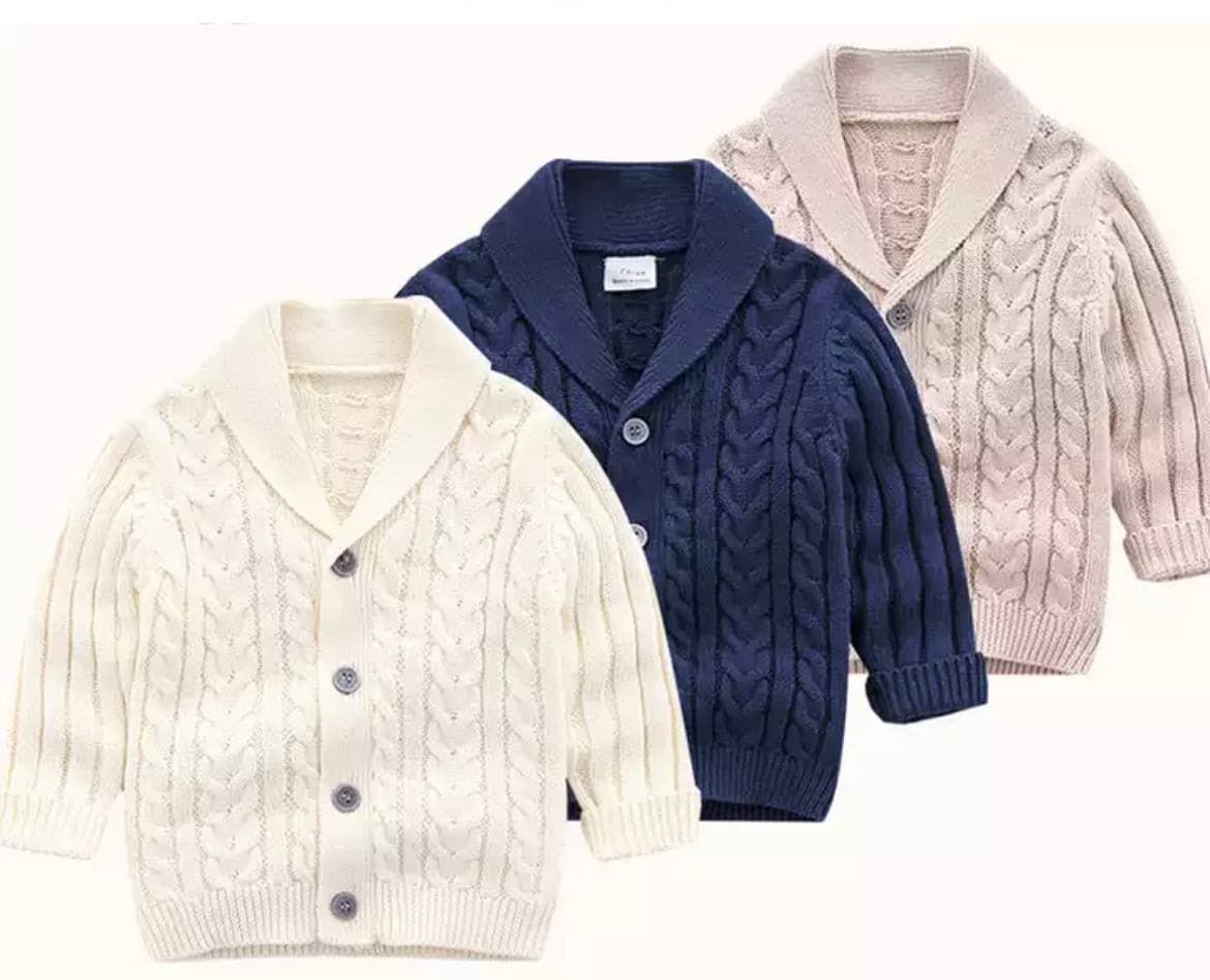 Oxford - Baby Boys Cardigan , Beige Oatmeal.