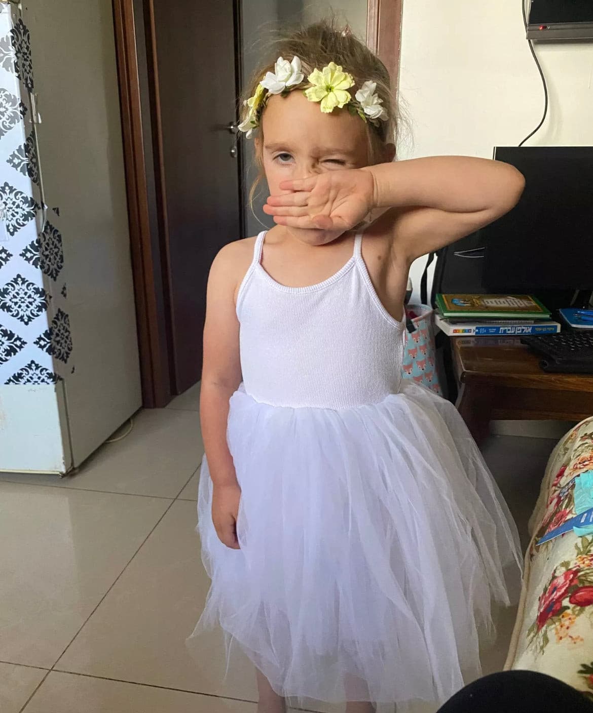 Mila- White Singlet Dress with Tulle Tutu.