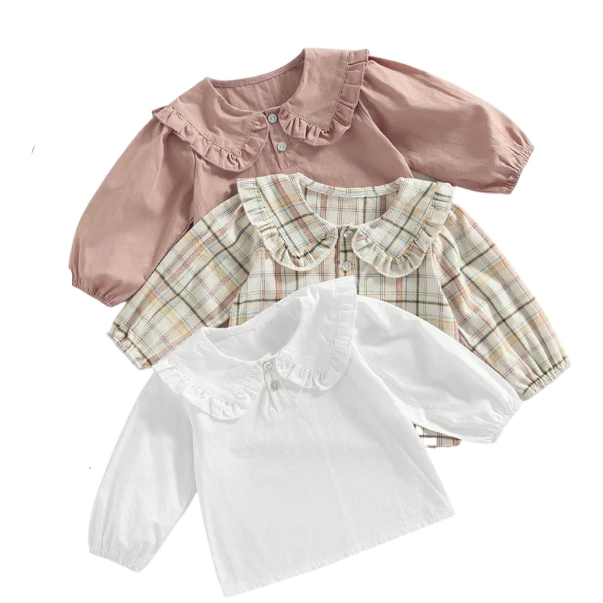 Baby Girl Peter Pan Collar Blouse - Ivory.