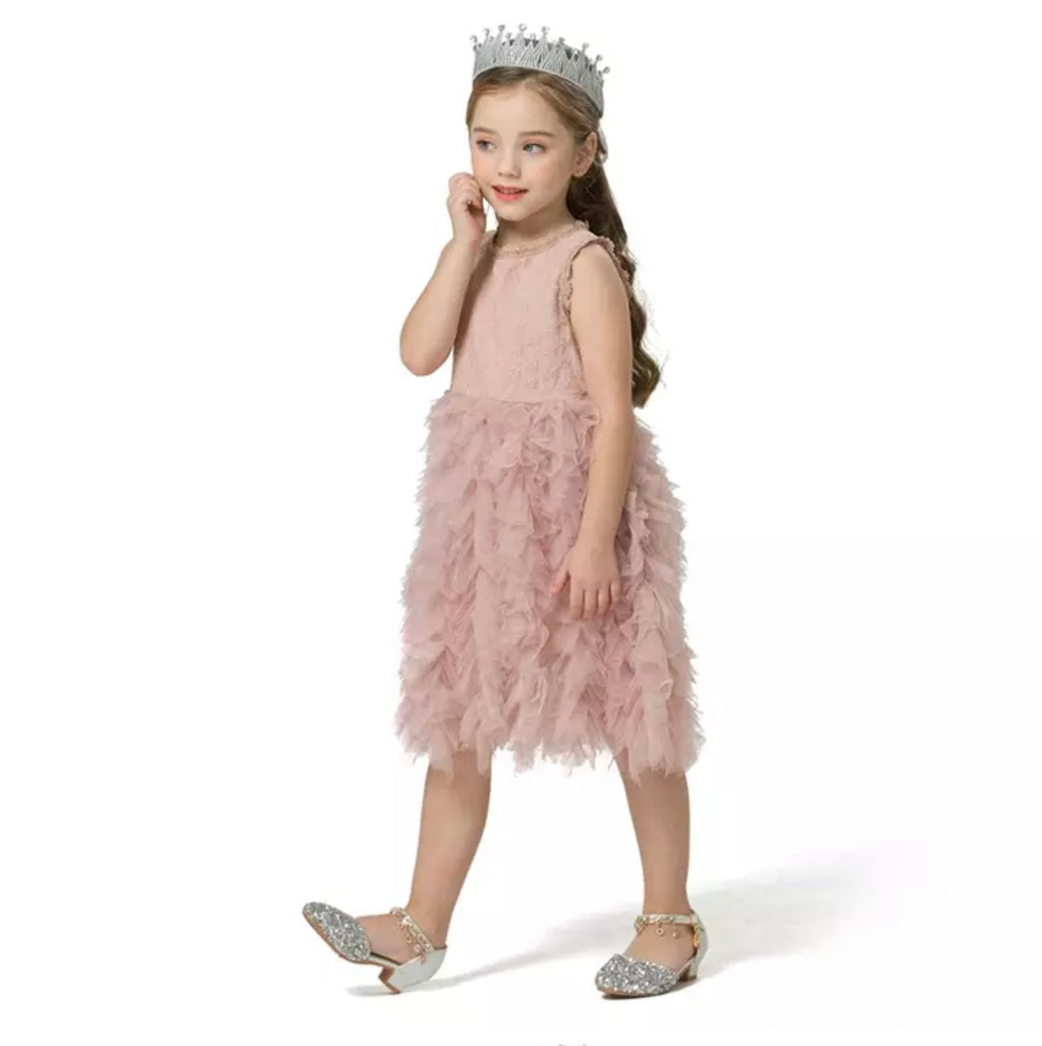 Lulubelle  Layered Tulle Party Dress - Dusty Pink.