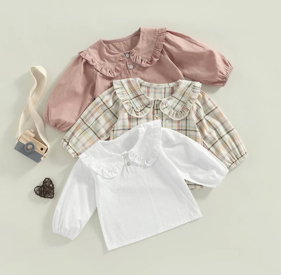 Baby Girl Peter Pan Collar Blouse - Ivory.