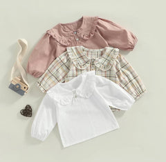 Baby Girl Peter Pan Collar Blouse - Ivory.