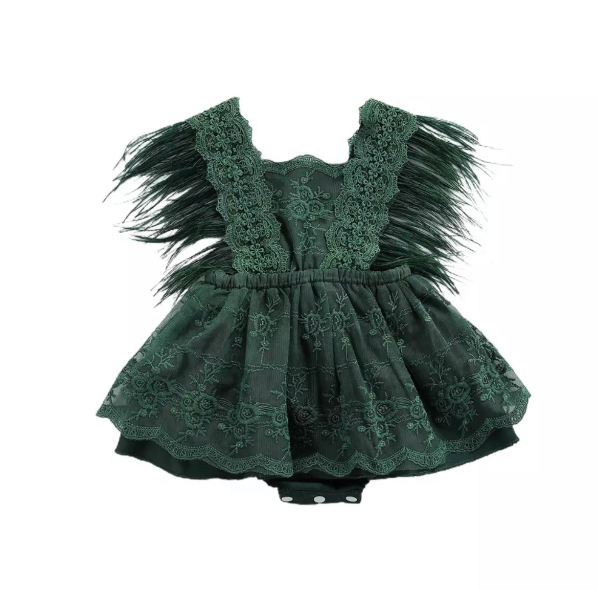 Winona Feather Romper - Green.