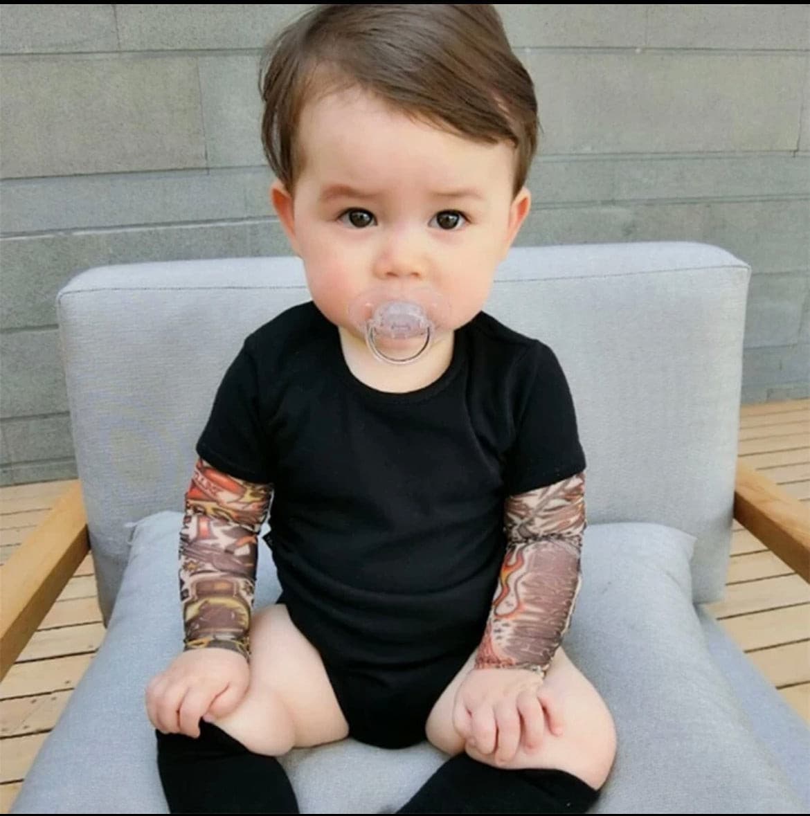 Baby Tattoo Onesie - Black.