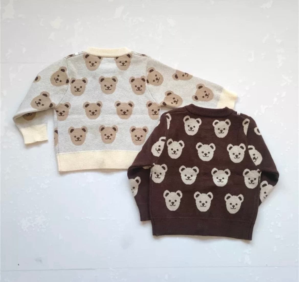 Knitted Teddy Bear Cardigan - Milk.