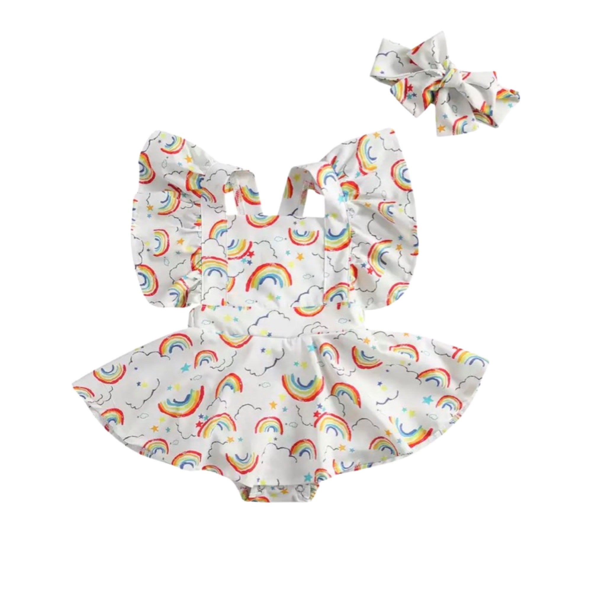 Rizza Rainbow Frill Romper.