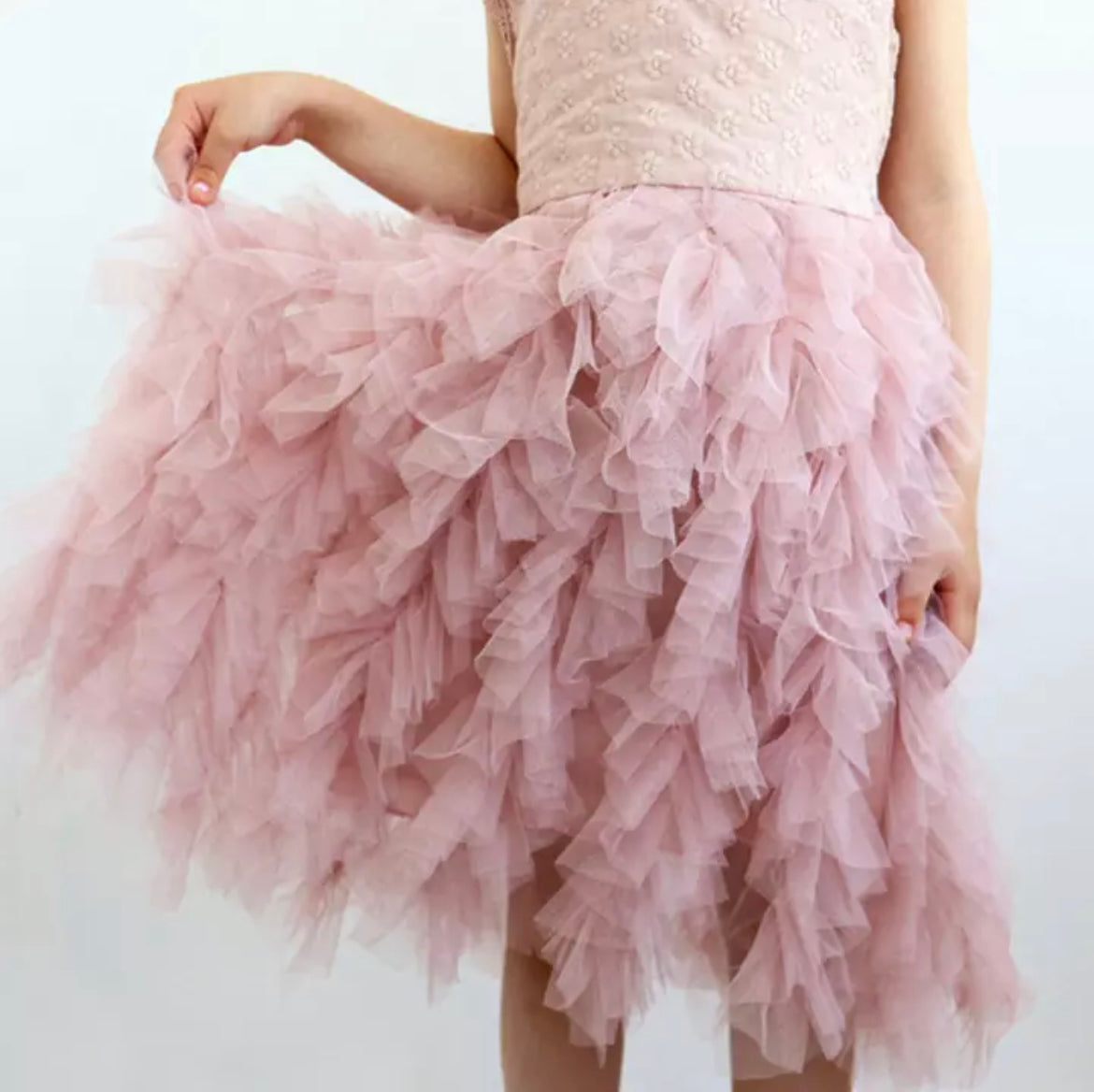 Lulubelle  Layered Tulle Party Dress - Dusty Pink.