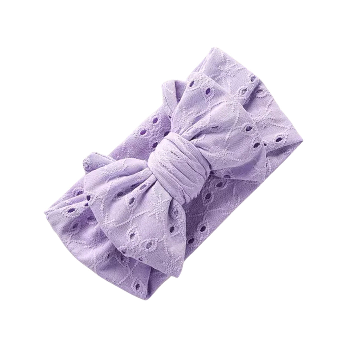 Baby Top Knot Double Bow Headband — Purple.