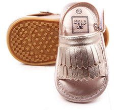 MILA - TASSEL BABY SHOES - GOLD.