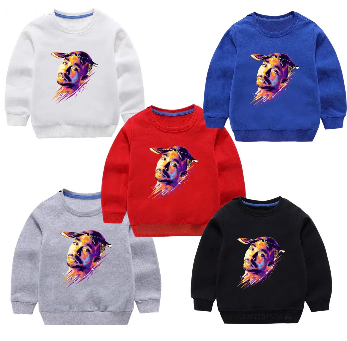 Tupac Watercolour Crewneck Sweater - Kids Tupac Watercolour Crewneck Sweater - Kids.