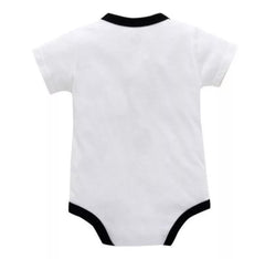 Tie Suspenders Print Onesie - White.