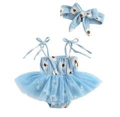 Tutu Daisy Romper - Blue.