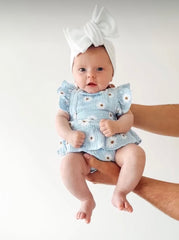 MUSLIN DAISY ROMPER - BLUE.