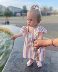 Baby Girl Linen Dress with Frills.