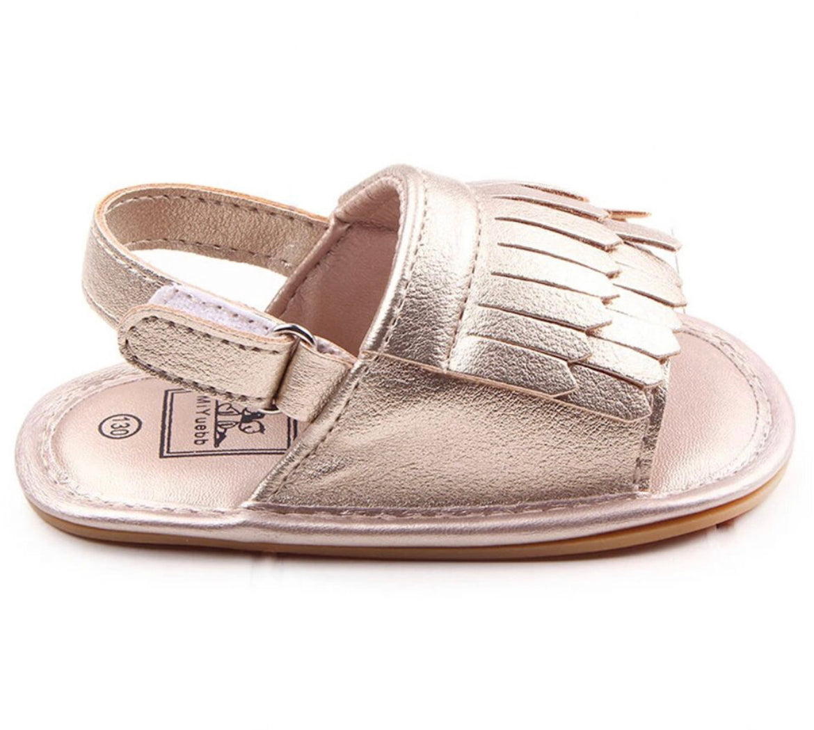 MILA - TASSEL BABY SHOES - GOLD.