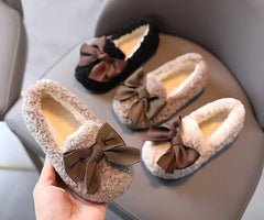 Girls Fluffy Bow Shoes.