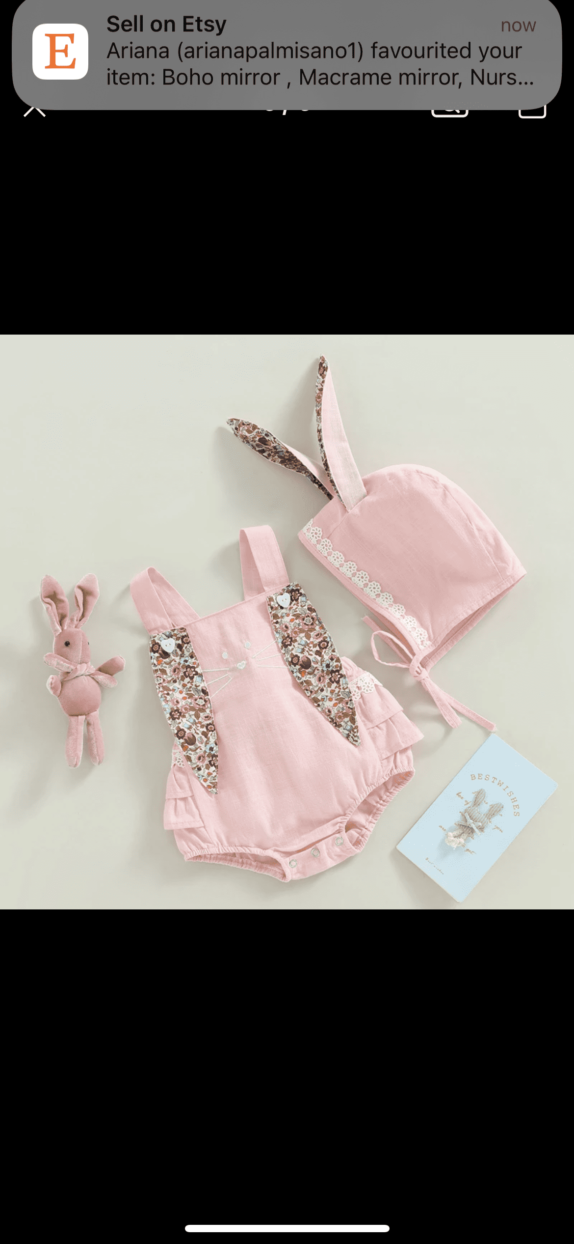 Bunny Romper & Matching Hat - Pink.