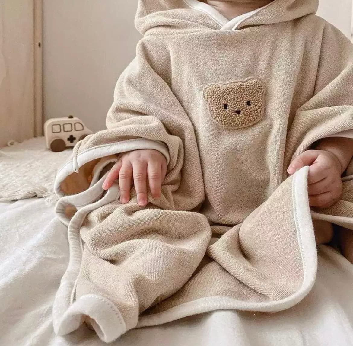 Teddy Bear Baby Hooded Bath Towel.