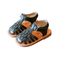 Bindi - Vintage Woven Kids Sandals, Colour - Black.