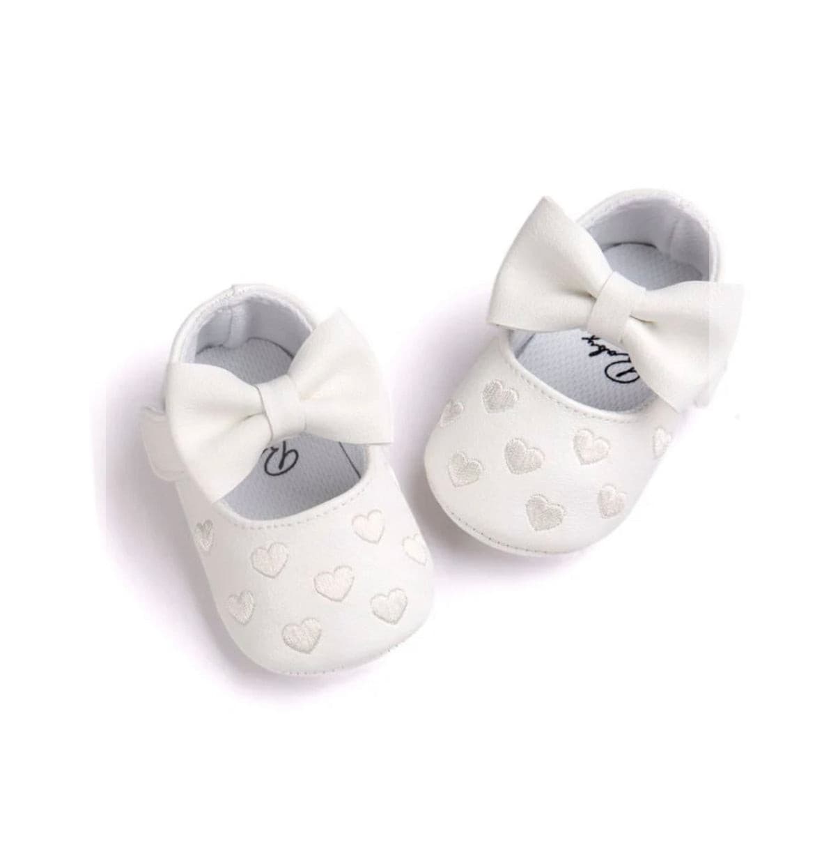 HEART BOW MOCCASINS - WHITE.