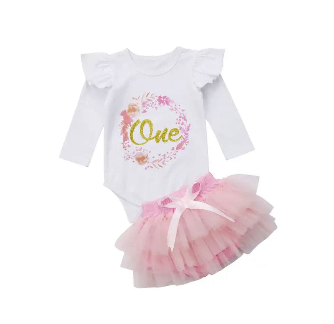 One Birthday Tutu Romper Set.