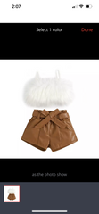 Girls Fluffy Crop Top Set.