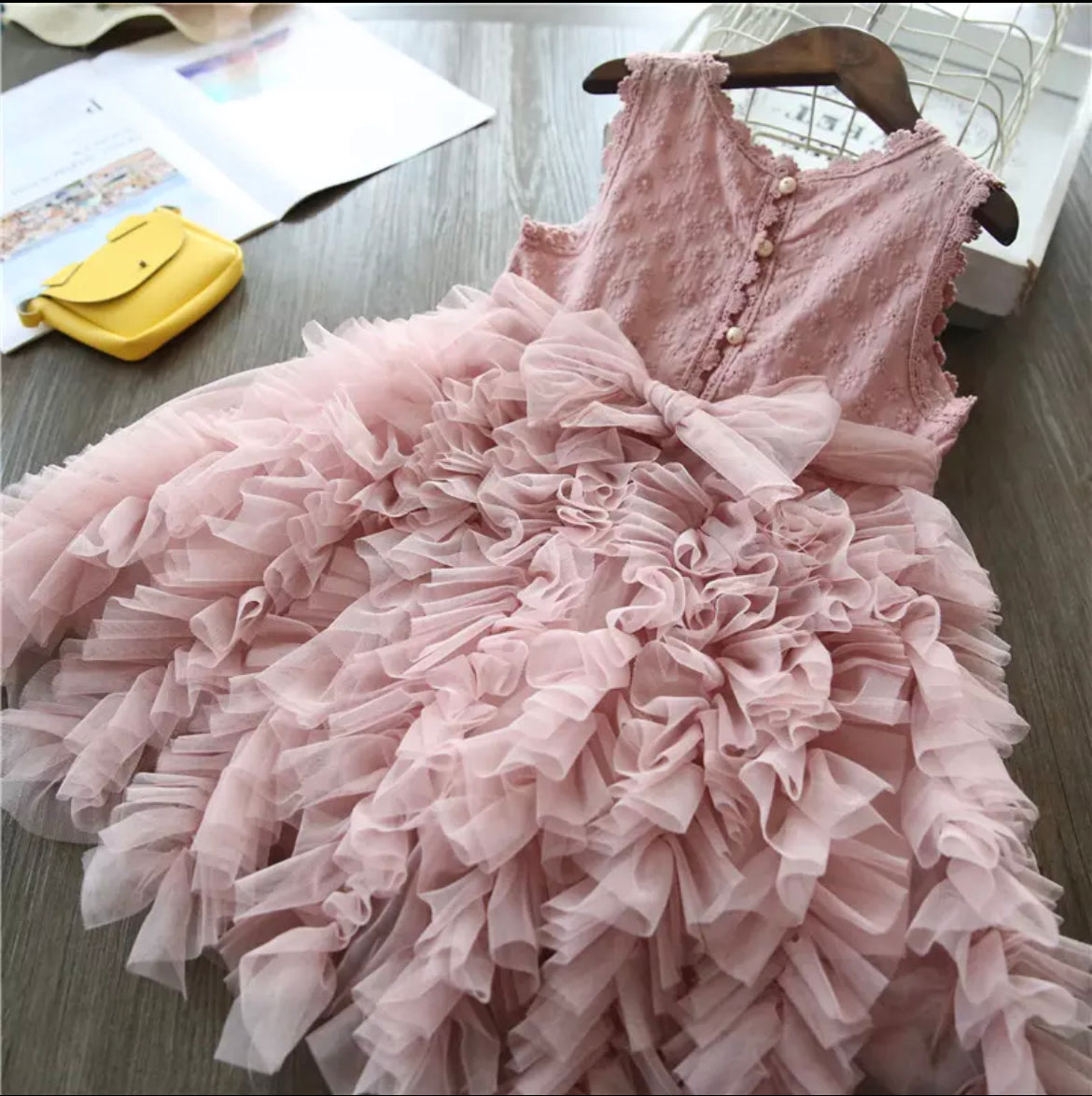 Lulubelle  Layered Tulle Party Dress - Dusty Pink.