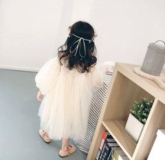 Cloud Dress - Soft Layers Tulle Puff Sleeve Girls Dress.