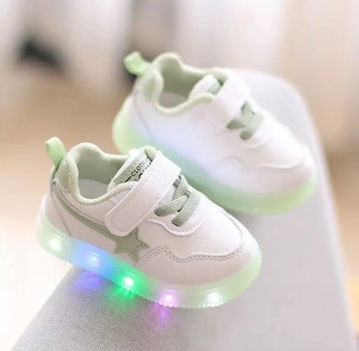 Baby Led Sneakers -  Grey White.