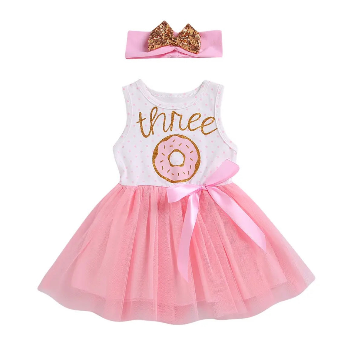 Baby Girl Donut Print Third Birthday Tutu Dress Outfit Baby Girl Donut Print Third Birthday Tutu Dress Outfit.