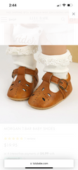 JESSICA T-BAR BABY SHOES - TAN.