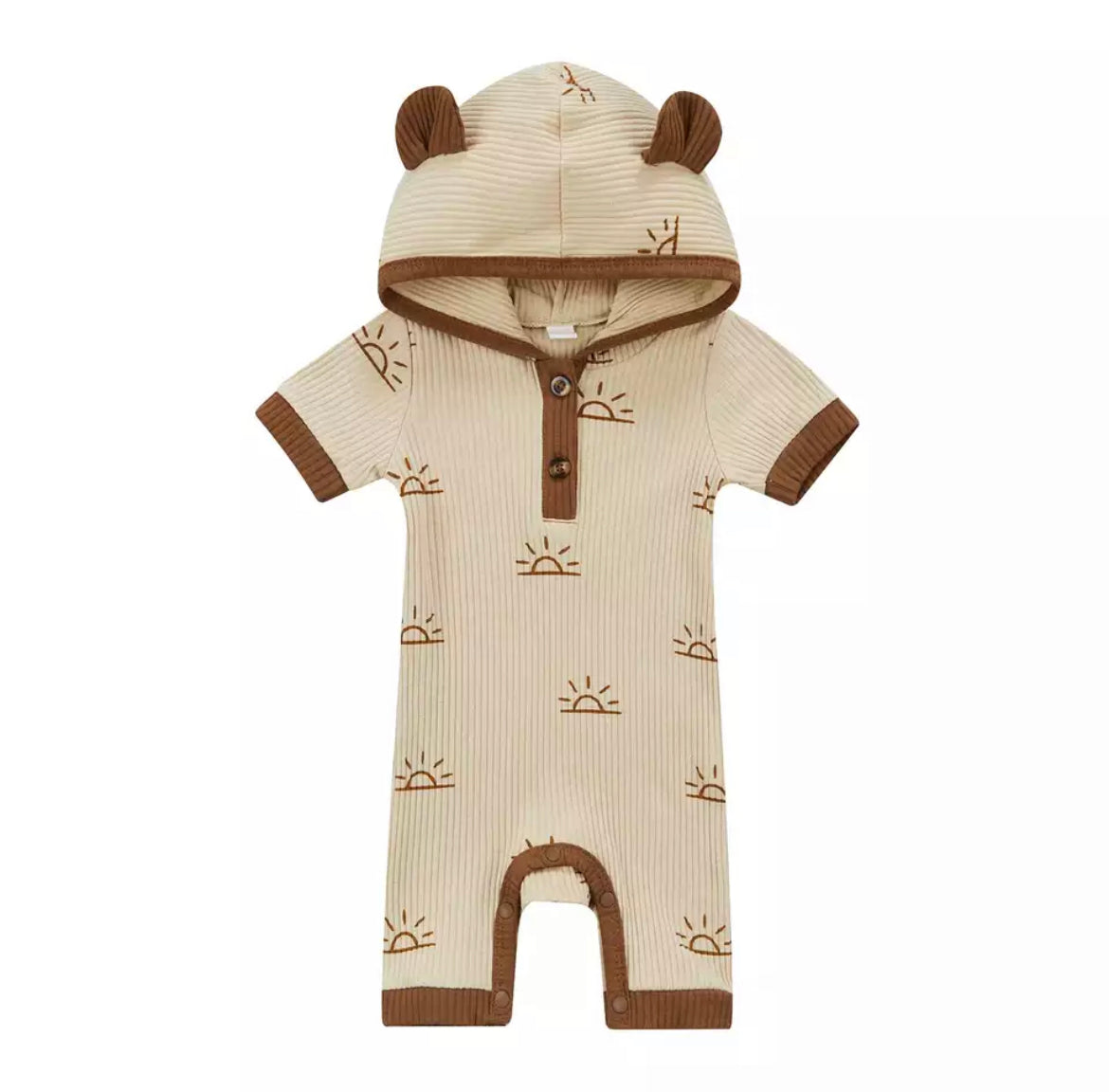 Marley Sun Hooded Onesie - Beige.