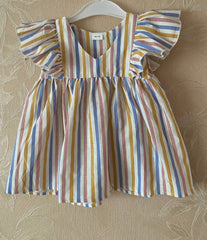 Baby Girl Linen Dress with Frills.