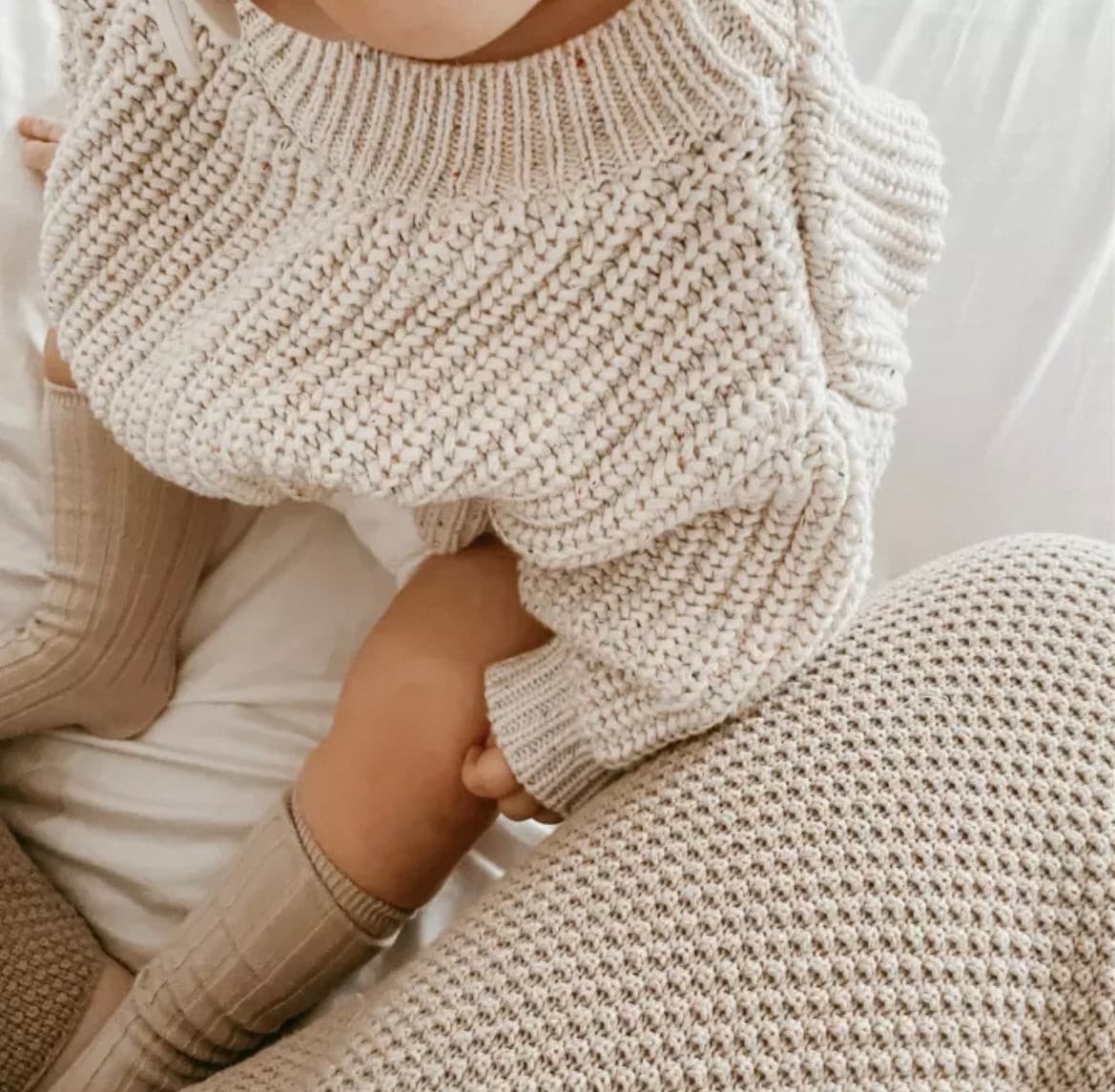 Chunky Speckle Baby Sweater.