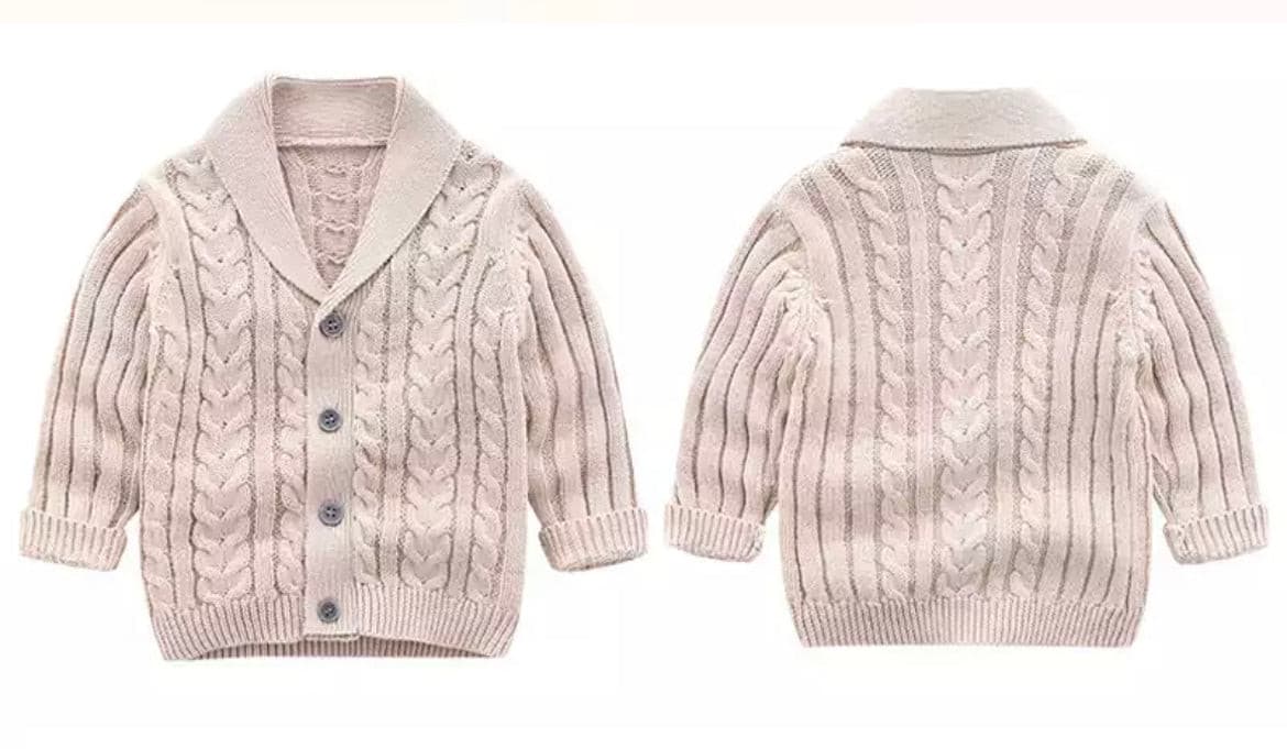 Oxford - Baby Boys Cardigan , Beige Oatmeal.