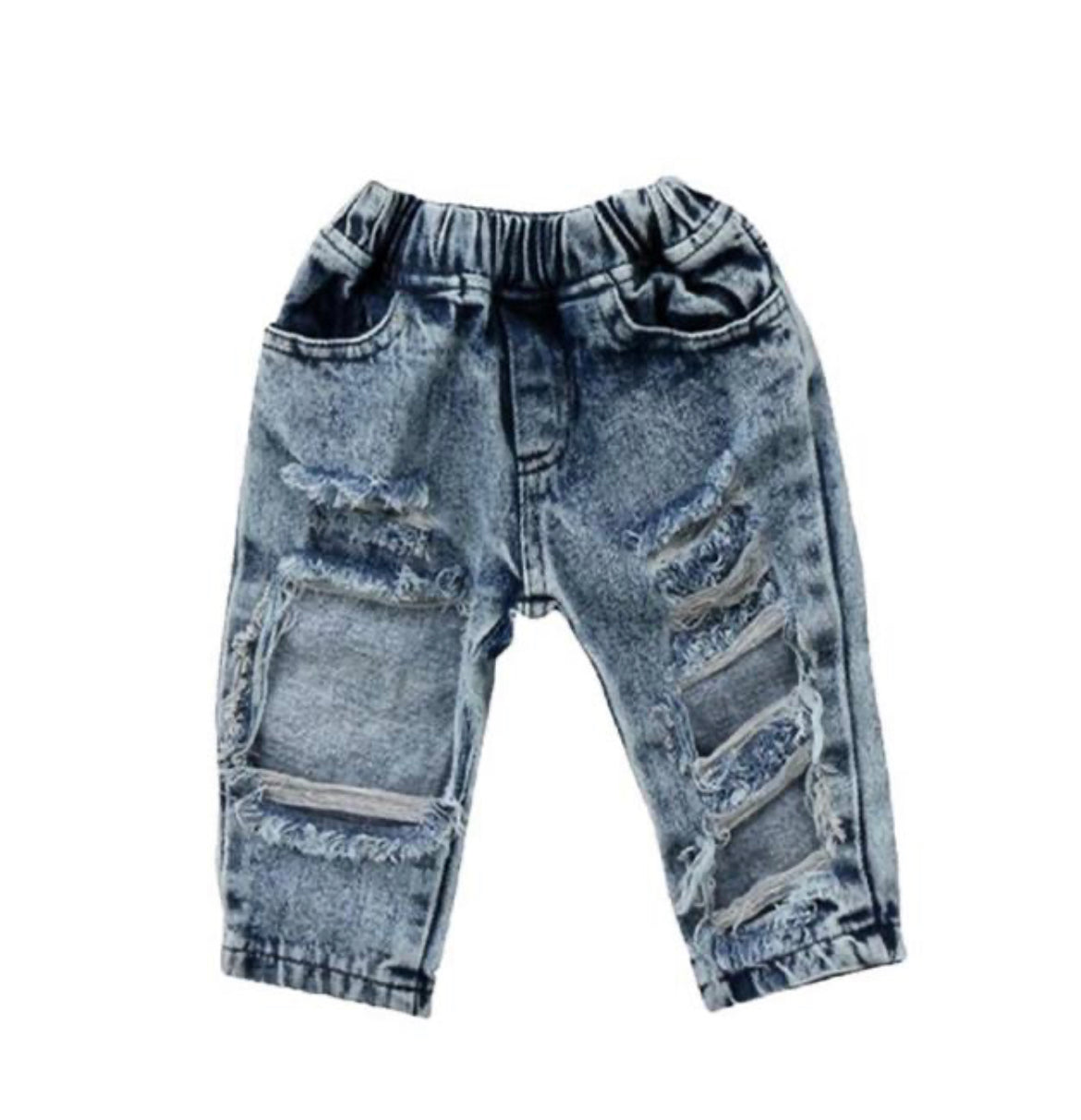 Acid Wash Ripped Jeans - TrendyDistressed Baby Jeans.